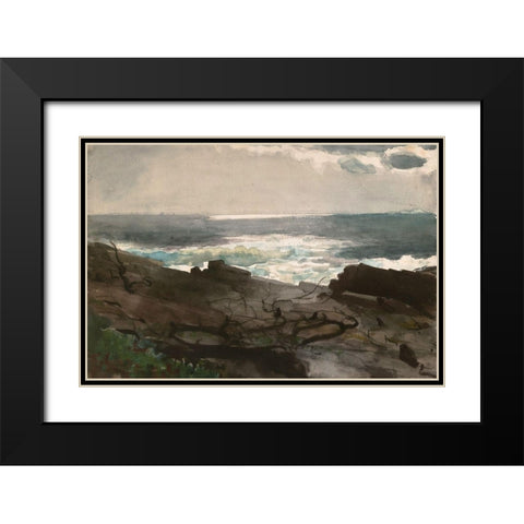 Sunshine and Shadow, Prouts Neck Black Modern Wood Framed Art Print with Double Matting by Homer, Winslow