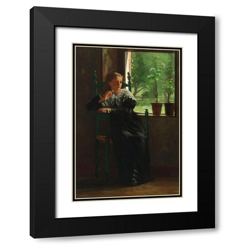 At the Window Black Modern Wood Framed Art Print with Double Matting by Homer, Winslow