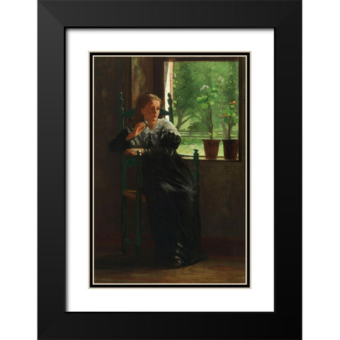 At the Window Black Modern Wood Framed Art Print with Double Matting by Homer, Winslow
