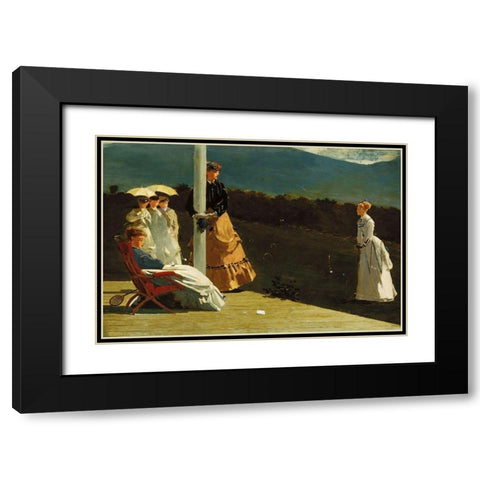 Croquet Match Black Modern Wood Framed Art Print with Double Matting by Homer, Winslow
