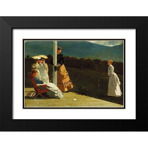 Croquet Match Black Modern Wood Framed Art Print with Double Matting by Homer, Winslow