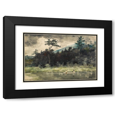 A Fishermans Day Black Modern Wood Framed Art Print with Double Matting by Homer, Winslow
