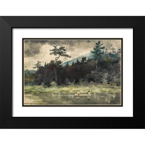 A Fishermans Day Black Modern Wood Framed Art Print with Double Matting by Homer, Winslow