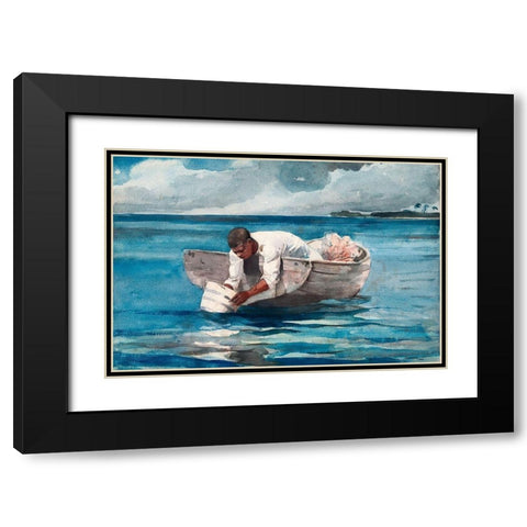 The Water Fan Black Modern Wood Framed Art Print with Double Matting by Homer, Winslow