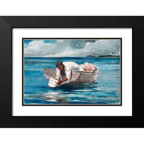The Water Fan Black Modern Wood Framed Art Print with Double Matting by Homer, Winslow