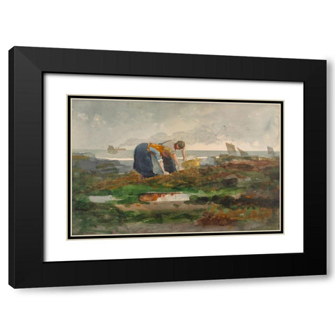 The Mussel Gatherers Black Modern Wood Framed Art Print with Double Matting by Homer, Winslow