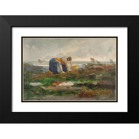 The Mussel Gatherers Black Modern Wood Framed Art Print with Double Matting by Homer, Winslow