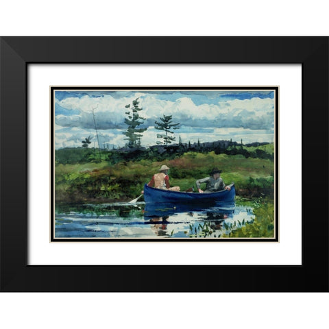 The Blue Boat Black Modern Wood Framed Art Print with Double Matting by Homer, Winslow