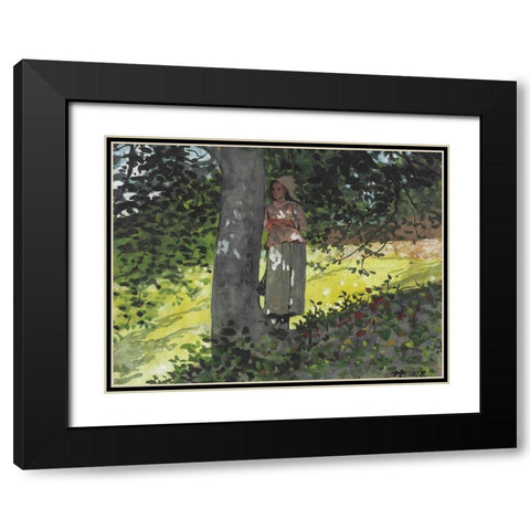 A Shady Spot, Houghton Farm Black Modern Wood Framed Art Print with Double Matting by Homer, Winslow