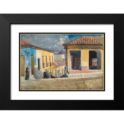 Santiago de Cuba, Street Scene Black Modern Wood Framed Art Print with Double Matting by Homer, Winslow