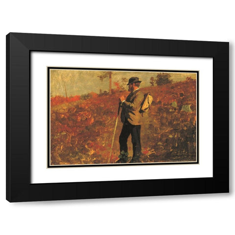 Man with a Knapsack Black Modern Wood Framed Art Print with Double Matting by Homer, Winslow