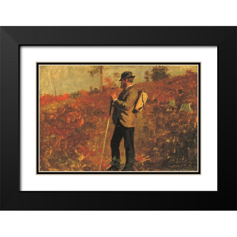Man with a Knapsack Black Modern Wood Framed Art Print with Double Matting by Homer, Winslow