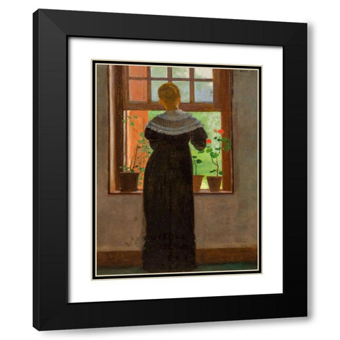 An Open Window Black Modern Wood Framed Art Print with Double Matting by Homer, Winslow