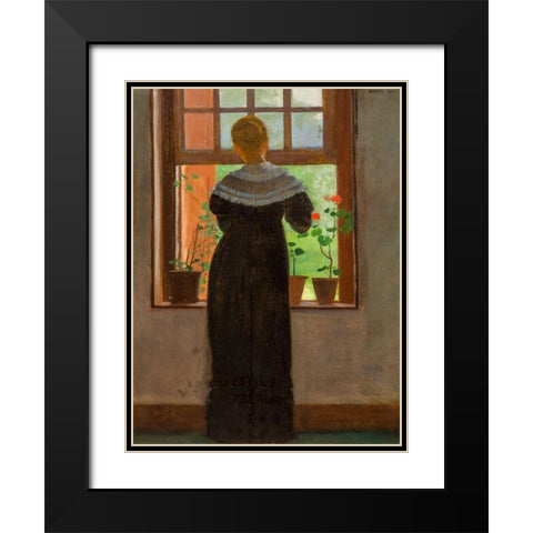 An Open Window Black Modern Wood Framed Art Print with Double Matting by Homer, Winslow