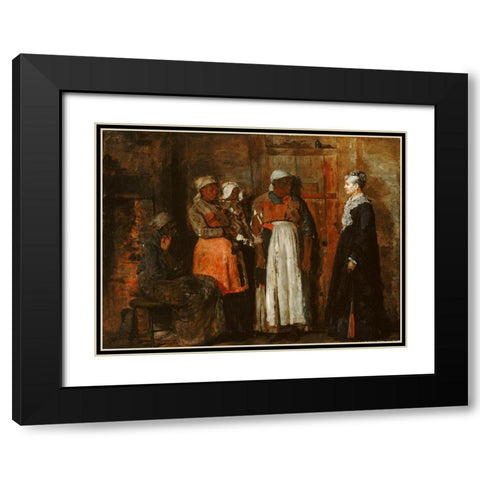 A Visit from the Old Mistress Black Modern Wood Framed Art Print with Double Matting by Homer, Winslow