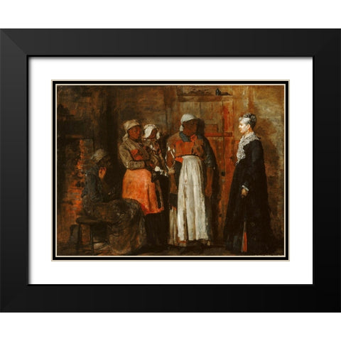 A Visit from the Old Mistress Black Modern Wood Framed Art Print with Double Matting by Homer, Winslow
