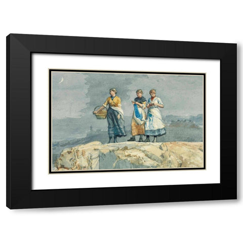 Where are the Boats Black Modern Wood Framed Art Print with Double Matting by Homer, Winslow