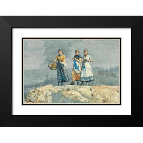 Where are the Boats Black Modern Wood Framed Art Print with Double Matting by Homer, Winslow
