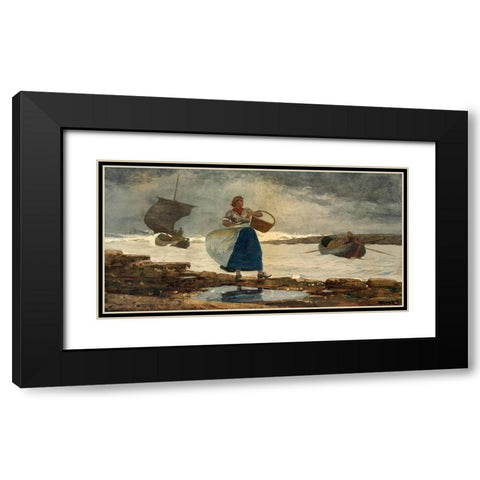 Inside the Bar Black Modern Wood Framed Art Print with Double Matting by Homer, Winslow
