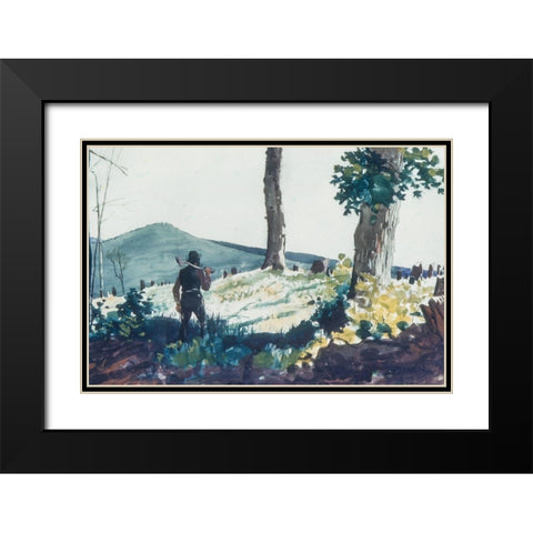 The Pioneer Black Modern Wood Framed Art Print with Double Matting by Homer, Winslow