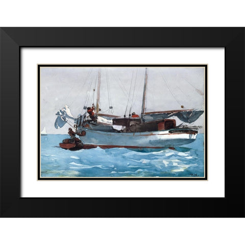 Taking on Wet Provisions Black Modern Wood Framed Art Print with Double Matting by Homer, Winslow