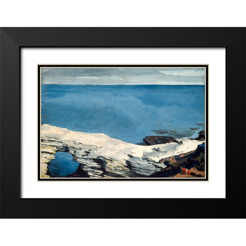 Natural Bridge, Bermuda Black Modern Wood Framed Art Print with Double Matting by Homer, Winslow