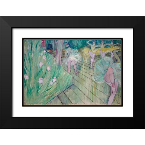 Ballet Scene Black Modern Wood Framed Art Print with Double Matting by Toulouse-Lautrec, Henri de