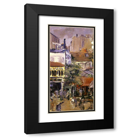 View taken near Place Clichy Black Modern Wood Framed Art Print with Double Matting by Manet, Edouard