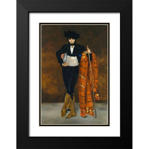 Young man dressed as a majo Black Modern Wood Framed Art Print with Double Matting by Manet, Edouard