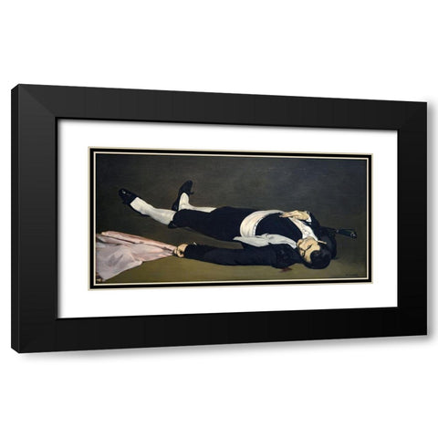 The Dead Toreador Black Modern Wood Framed Art Print with Double Matting by Manet, Edouard