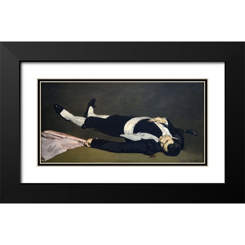 The Dead Toreador Black Modern Wood Framed Art Print with Double Matting by Manet, Edouard