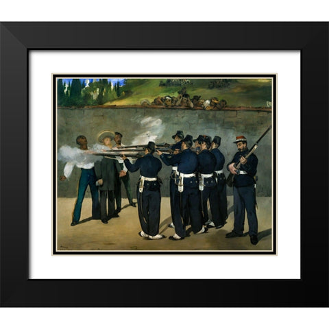 The Execution of Emperor Maximilian of Mexico, June 19, 1867 Black Modern Wood Framed Art Print with Double Matting by Manet, Edouard