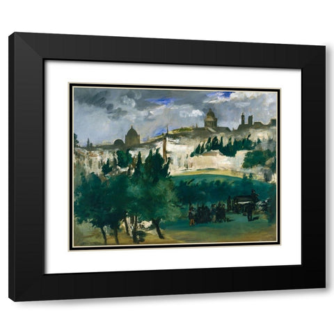 The Funeral Black Modern Wood Framed Art Print with Double Matting by Manet, Edouard