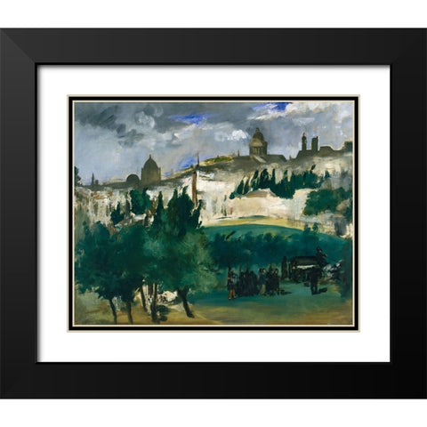 The Funeral Black Modern Wood Framed Art Print with Double Matting by Manet, Edouard