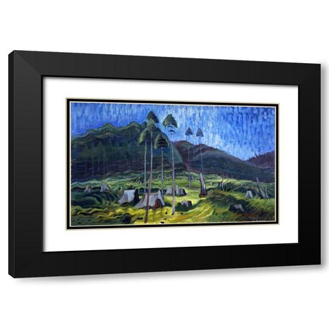Odds and Ends Black Modern Wood Framed Art Print with Double Matting by Carr, Emily