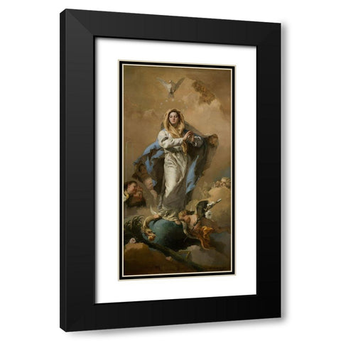 The Immaculate Conception Black Modern Wood Framed Art Print with Double Matting by Tiepolo, Giovanni Battista