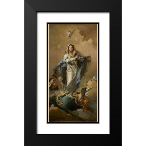 The Immaculate Conception Black Modern Wood Framed Art Print with Double Matting by Tiepolo, Giovanni Battista