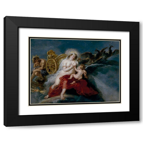 The Origin of the Milky Way Black Modern Wood Framed Art Print with Double Matting by Rubens, Peter Paul