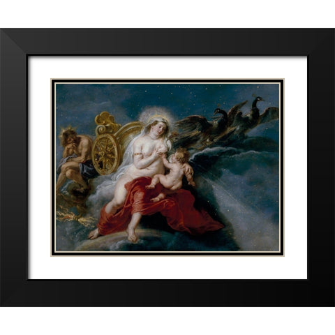 The Origin of the Milky Way Black Modern Wood Framed Art Print with Double Matting by Rubens, Peter Paul
