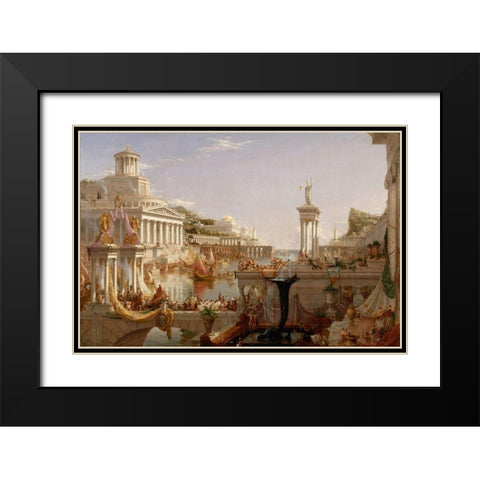 The Consummation The Course of the Empire Black Modern Wood Framed Art Print with Double Matting by Cole, Thomas