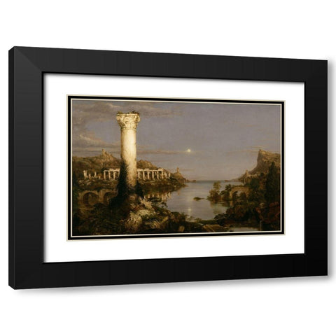 The Course of Empire Desolation Black Modern Wood Framed Art Print with Double Matting by Cole, Thomas