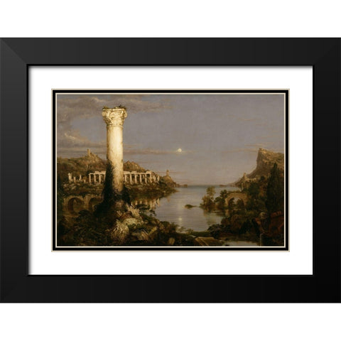 The Course of Empire Desolation Black Modern Wood Framed Art Print with Double Matting by Cole, Thomas