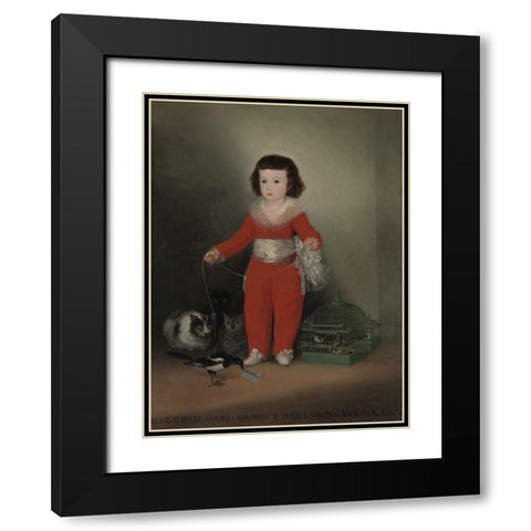 Manuel Osorio Manrique de Zuniga Black Modern Wood Framed Art Print with Double Matting by Goya, Francisco