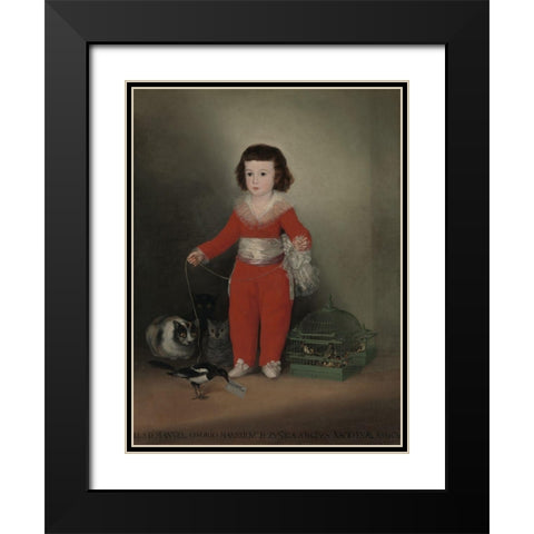Manuel Osorio Manrique de Zuniga Black Modern Wood Framed Art Print with Double Matting by Goya, Francisco