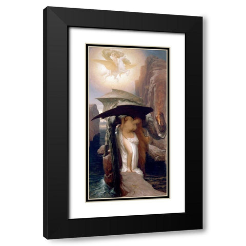 Perseus and Andromeda Black Modern Wood Framed Art Print with Double Matting by Leighton, Frederic