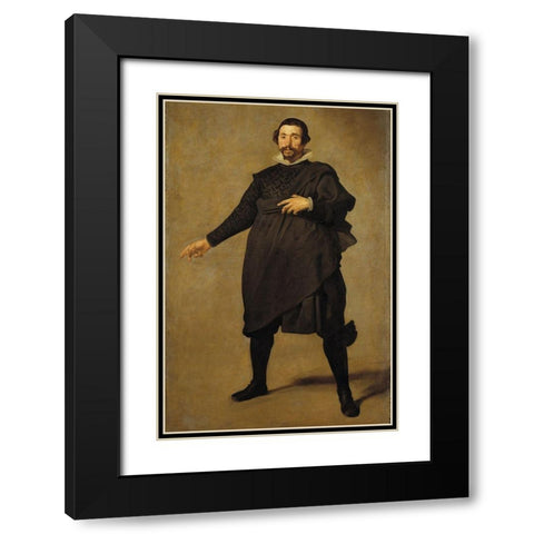Portrait of Pablo de Valladolid Black Modern Wood Framed Art Print with Double Matting by Velazquez, Diego