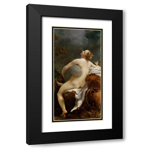 Jupiter and Io Black Modern Wood Framed Art Print with Double Matting by Correggio