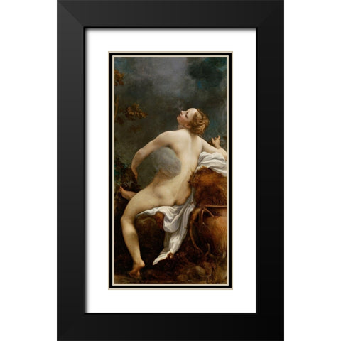 Jupiter and Io Black Modern Wood Framed Art Print with Double Matting by Correggio
