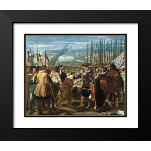 The Surrender of Breda Black Modern Wood Framed Art Print with Double Matting by Velazquez, Diego