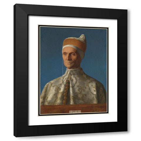 Portrait of Doge Leonardo Loredan Black Modern Wood Framed Art Print with Double Matting by Bellini, Giovanni
